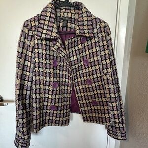 Purple/ Tan Peacoat